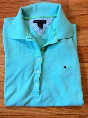 Tommy Hilfiger Aqua Polo Shirt with Logo